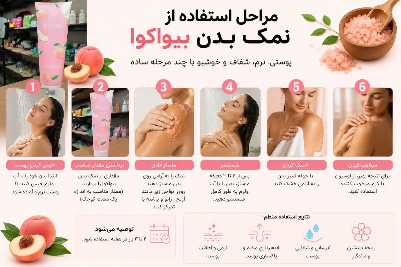 روش استفاده از نمک بدن هلو بیواکوا