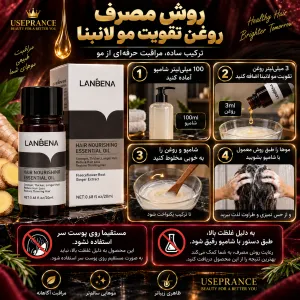 طرز استفاده از روغن تقویت مو لانبنا