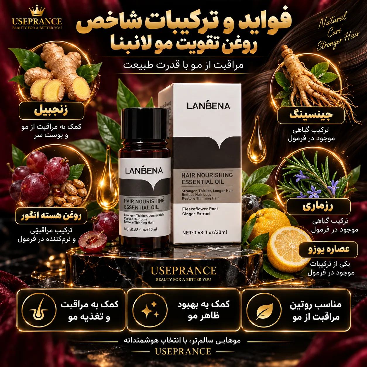 عوارض و ترکیبات روغن تقویت مو لانبنا