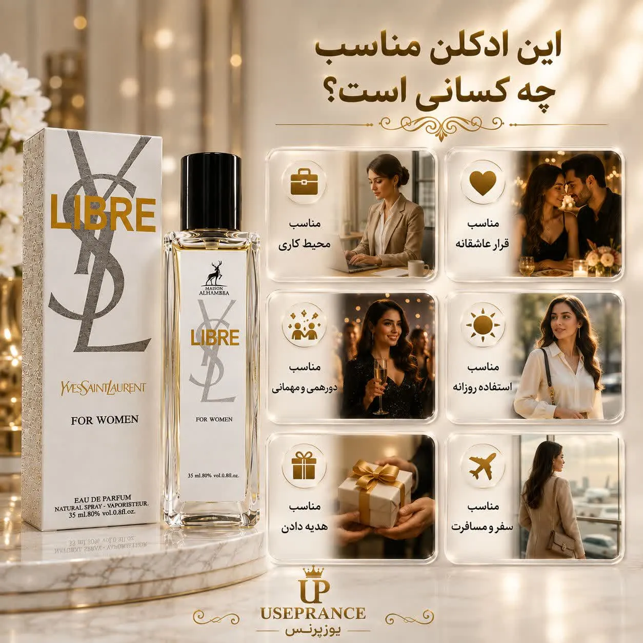 ادکلن لیبر الحمبرا 35 میل مناسب چه موقعیت هایی است ؟ محیط کار قرار عاشقانه دور همی و استفاده روزانه