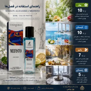 بهترین فصل ادکلن کازوموراتی مفیستو الحمبرا 35 میل؟ بهار . تابستان