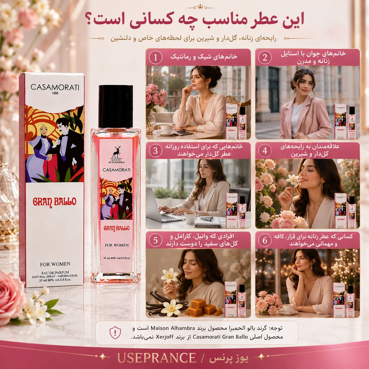 ادکلن گرن بالو الحمبرا مناسب کجاست؟ محیط کار قرار عاشقانه مهمانی