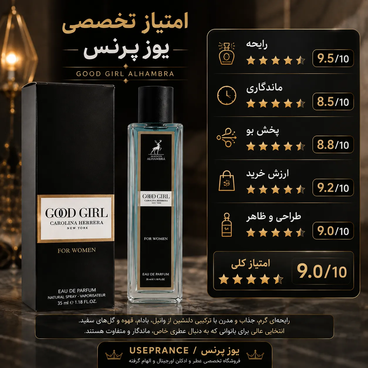ایا ادکلن گوگرل 35 میل الحمبرا ارزش خرید دارد؟ بله