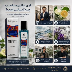 ادکلن کازوموراتی مفیستو الحمبرا 35 میل مناسب چه موقعیت هایی است؟ محیط کار قرار عاشقانه مهمانی