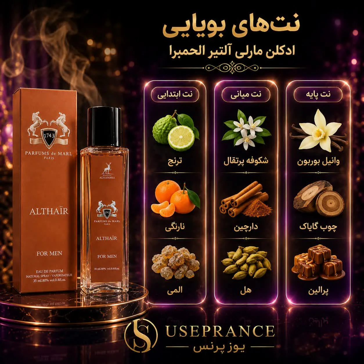 نوت های بویایی و رایحه ادکلن مارلی آلتیر الحمبرا 35 میل