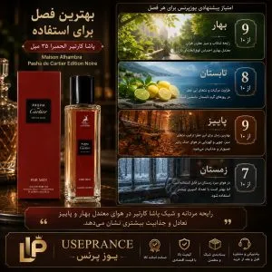 بهترین فصل برای استفاده از ادکلن پاشا کارتیر الحمبرا؟ بهار و پاییز