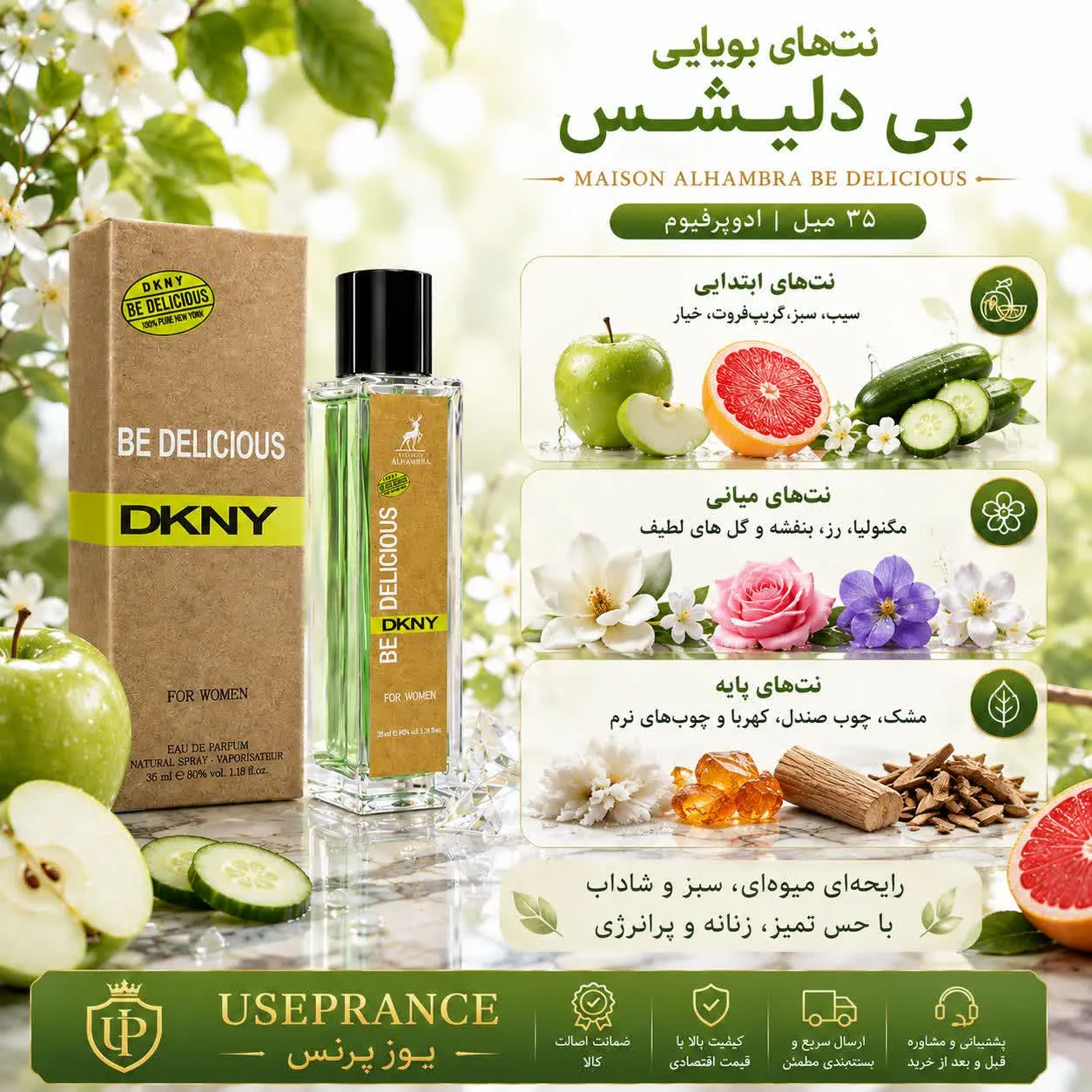 نوت ها و رایحه ادکلن بی دلیشس الحمبرا