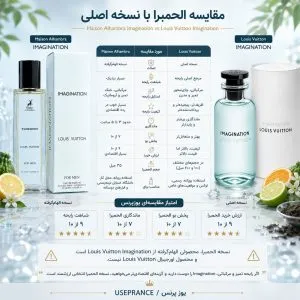 مقایسه ادکلن لوییوی تون ایمجینیشن الحمبرا با نسخه اورجینال