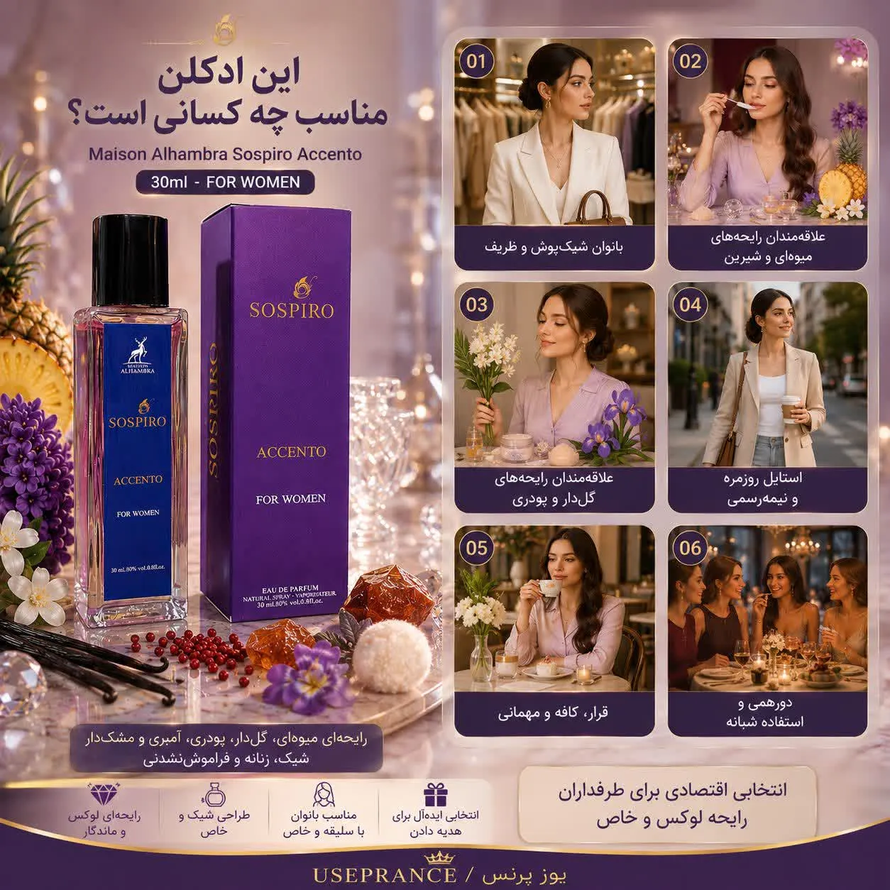 ادکلن سوسپیرو اکنتو الحمبرا برای چه موقعیت هایی است؟ محیط کار قرار عاشقانه مهمانی