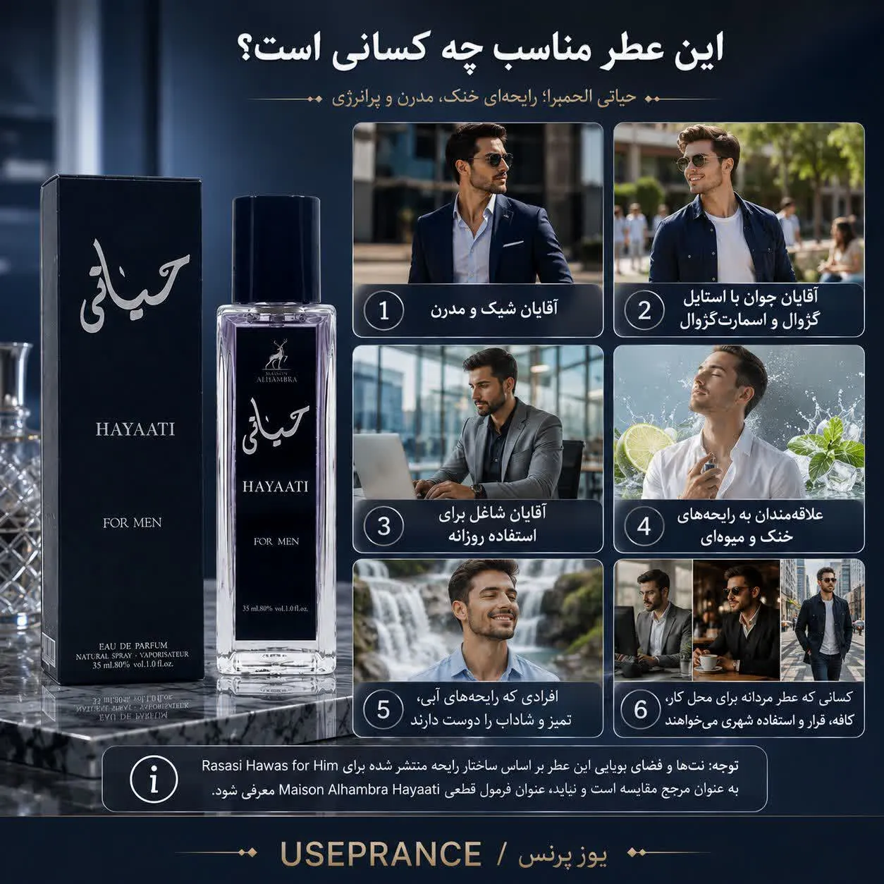 ادکلن حیاتی الحمبرا 35 میل ماسب کجاست؟ محیط کار قرار عاشقانه مهمانی
