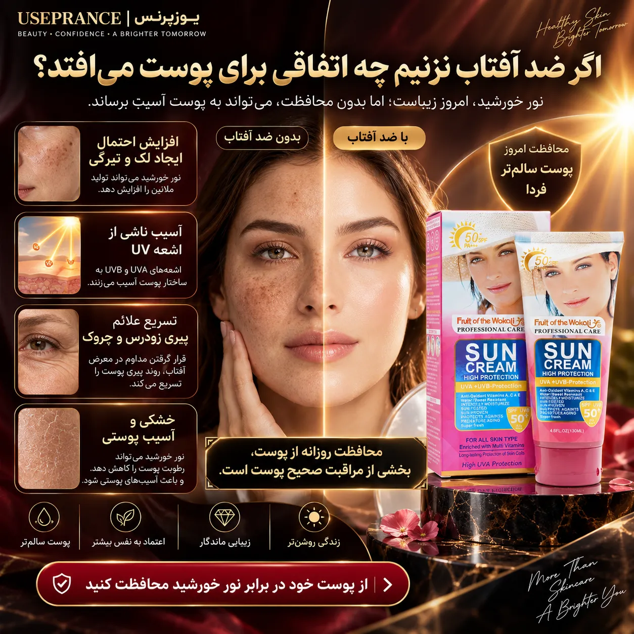 عوارض استفاده نکردن از ضد افتاب