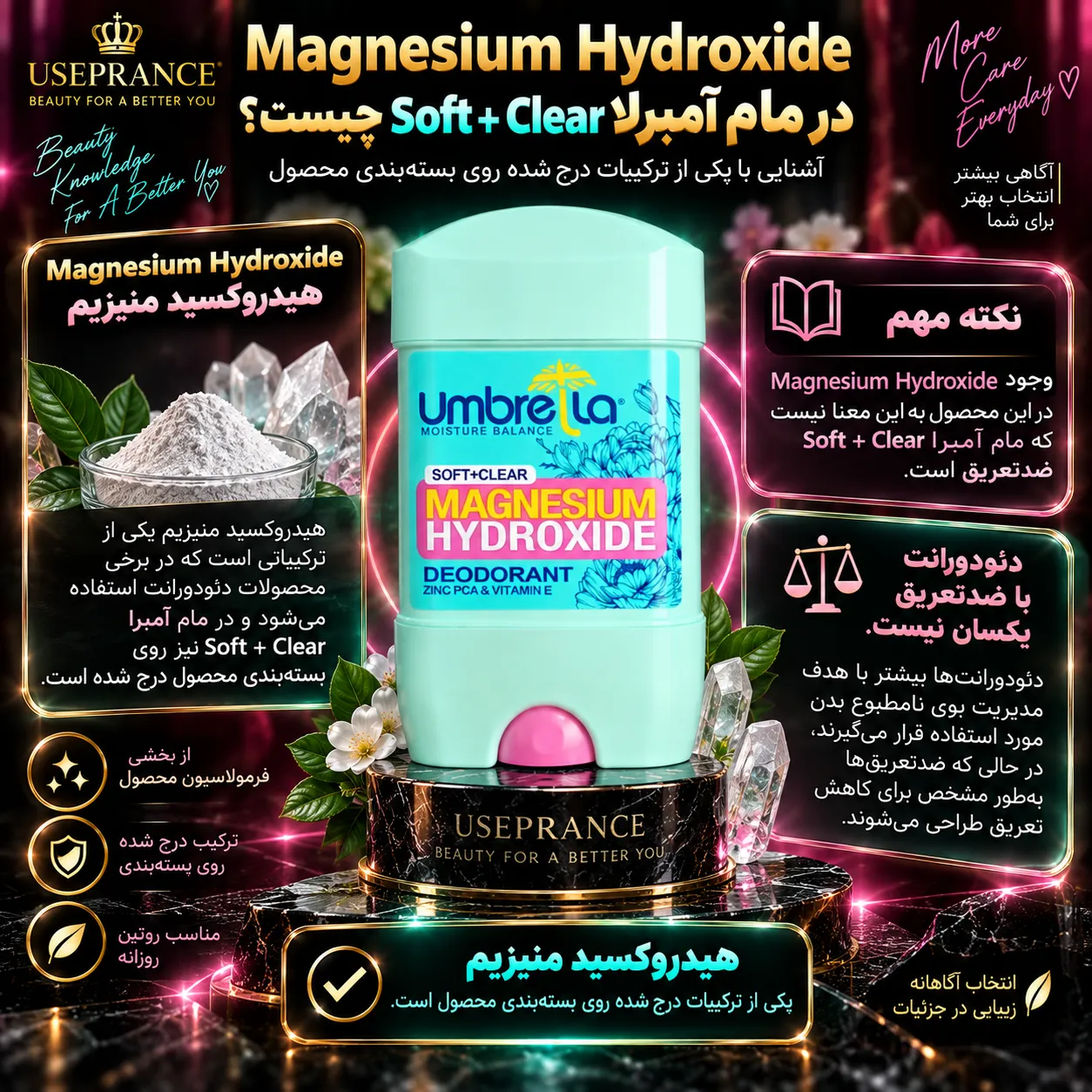 Magnesium Hydroxideمام آمبرلا Soft + Clear زنانه