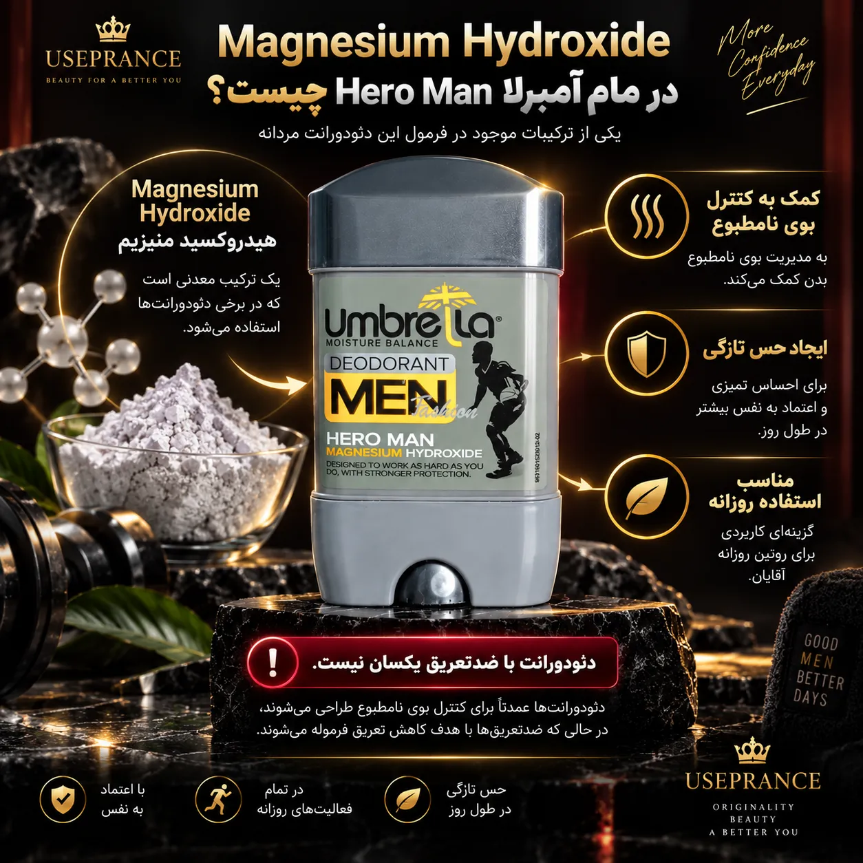 Magnesium Hydroxide روی Hero Man به چه معناست؟